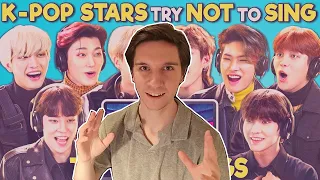 ATEEZ REACTION | 'K-pop Stars React To Try Not To Sing Along Challenge' (FBE)