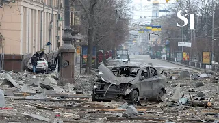 Ukraine crisis: Aftermath of building in Kharkiv's Freedom Square hit by Russian missiles