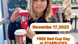 Free red cup day 2022 at STARBUCKS.