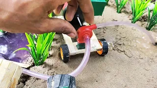 mini water pump //Diy tractor stuck in mud   @KeepVilla