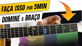 Aula de VIOLÃO! 5 min e 5 dias: DOMINE o BRAÇO! Exercício FÁCIL e EFICIENTE!