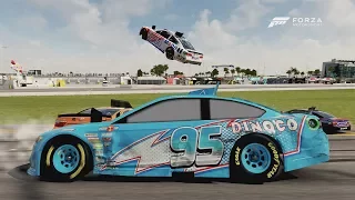 Dinoco McQueen Crash! | Forza Motorsport 6 | NASCAR Expansion