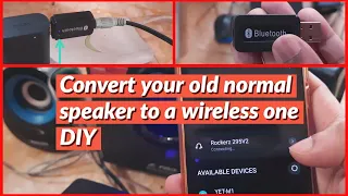 How to convert an old speaker system into a Bluetooth wireless speaker using Bluetooth adaptor 👌