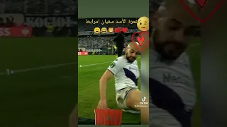 غمزة الأسد سفيان امرابط 😉 😅 🦁 🇲🇦 ❤️ #morocco