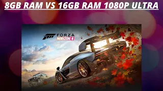 8GB vs 16GB Forza Horizon 4 -- RTX 3060 ( Asus TUF Dash F15)