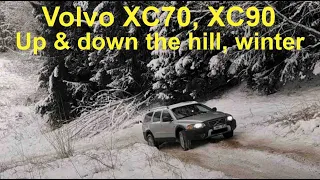 Stock Volvo XC70, XC90 winter downhill, uphill offroad. Vilnius. FB Volvo offroad Lithuania.