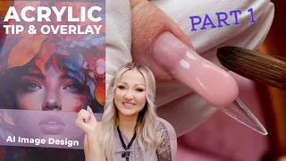 Acrylic Tip & Overlay Stiletto Nail - AI Image Design - Part 1