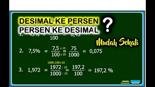 Cara Mudah Merubah Desimal Ke Persen Dan Sebaliknya