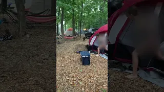 Camping rainstorm