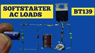 How to make soft starter for ac load? electronic softstarter circuit Bt139 ||