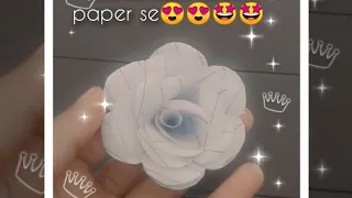 paper se beautiful rose white rose#@ art and craft Anushka 143