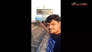 Indians horrified as man recording selfie video hit by train