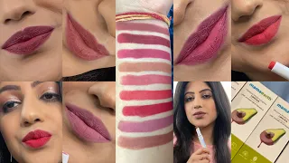 NEW Mamaearth Moisture Matte Longstay Lipstick | All Shades Swatches | Review | Demo