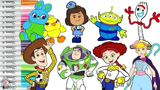 Disney's Toy Story 4 Coloring Book Compilation Buzz Lightyear Woody Jessie Forky Bo Peep and More