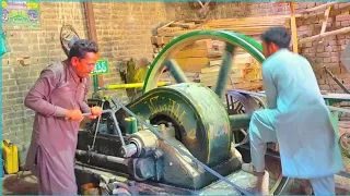 Old Black Diesel Engine Amazing Starting || Biggest Diesel Engine Amazing sound || Ruston Engine