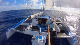 Sailing to Hawaii Singlehanded on a Small Trimaran Between Two Hurricanes