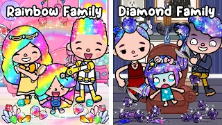 RAINBOW Family VS DIAMOND Family 💎🌈 | Compilation 💍 | Toca Life World | Toca Boca