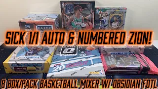 *SICK 1/1 AUTO & NUMBERED ZION!* 8 Box/Pack Basketball Mixer - OBSIDIAN FOTL, PRIZM CHOICE, & OPTIC