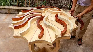 Skillful Woodworking From The Carpenter // Build A Table With Amazing Curves Will Make You Satisfied