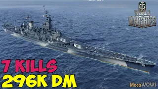 World of WarShips | Georgia | 7 KILLS | 296K Damage - Replay Gameplay 1080p 60 fps