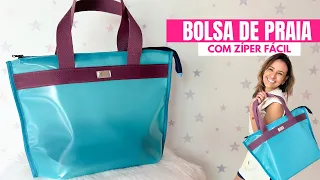 Como Costurar BOLSA DE PRAIA com zíper Fácil - Costura Criativa iniciantes - DIY - Costura fácil