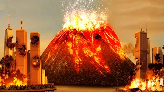 Realistic Volcano Eruption Destruction 5 😱 Teardown