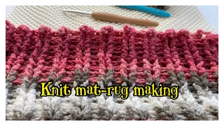 knit rug-mat making-9-örgü kilim paspas yapımı -9-Teppich Matte stricken-9- Tappetino in maglia -9-