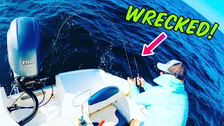 Getting wrecked ocean fishing out of Ponce Inlet scouting reefs!