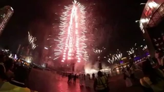 360 VR Burj Khalifa Dubai New Year Eve Fireworks 2017 HD Virtual Reality