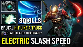 ELECTRIC SLASH 30 KILLS JUGGERNAUT Insane Hit Like a Truck vs Godlike Templar Dota 2