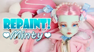 Repaint! Minty, the cozy pajama party custom OOAK doll