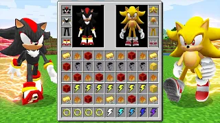 REALISTIC SHADOW SONIC vs SUPER SONIC Inventory Shop! MINECRAFT SUPERHEROES All Episodes Animation!