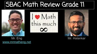 CAASPP SBAC High School Math review:  grade 11 (2019 Release Questions)