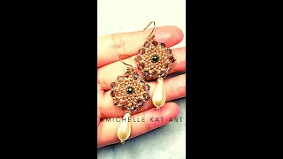 Stay jewel beads earrings, how to make earrings with bicone & seed beads