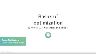 Python Tutorial : Basics of optimization