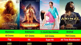 Ranbir Kapoor Hit and Flops movies List   l Animal l  Bramastra  l  Tu Jhoothi Main Makkaar