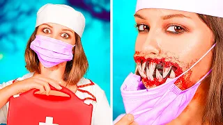 IDEAS DE MAQUILLAJE Y DISFRACES PARA HALLOWEEN || ¡Tutoriales espeluznantes de bricolaje POR 123 GO!