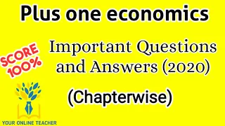 PLUS ONE ECONOMICS IMPORTANT QUESTIONS AND ANSWERS(2020)