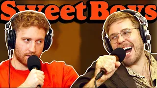 Garrett Watts and Andrew Siwicki being chaotic on the Sweet Boys podcast