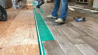 How to install engineered hardwood floors with staples.