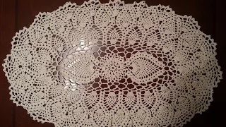 Crochet Doily - Oval Pineapple Doily Part 1