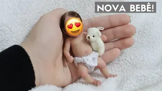 CHEGADA DA MINHA MINI BEBÊ REBORN DE SILICONE SÓLIDO