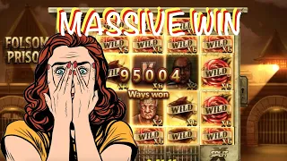 MASSIVE WILD MULTIPLIER HITS 95.004 WAYS WIN ON FOLSOM PRISON SLOT RESULTING IN MAX WIN #52