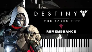 Destiny: The Taken King (Remembrance) - Piano Tutorial