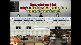 Baby's In Black Beatles best karaoke instrumental lyrics chords tabs