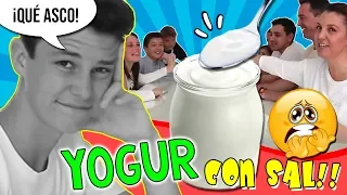 ¡¡YOGUR con SAL challenge con NENO & FAMILY!! 🤮 Reto del YOGUR SALADO y si pierdes DULCES MEXICANOS