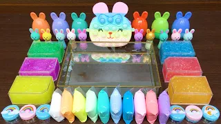 PASTEL RABBIT!! Mixing Makeup, Clay and Foam into Glossy Slime!!! Satisfying Video #57