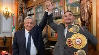 Andy Ruiz Jr., campeón mundial de boxeo, en Palacio Nacional