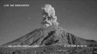 December 28, 2020, ~ Eruption ~ Popocatepetl Volcano, Mexico ~ Via Live Cam Popocatepetl