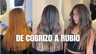 DE COBRIZO A BALAYAGE RUBIO